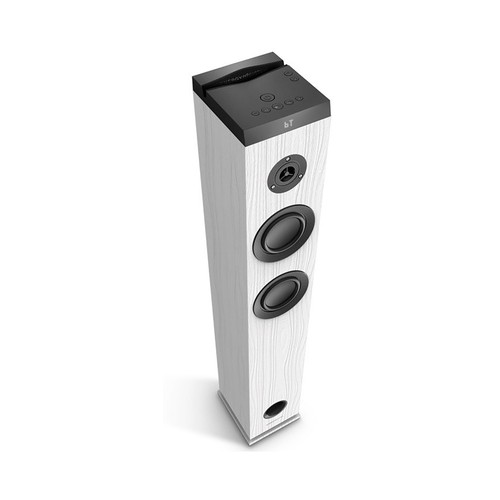 Torre de audio ENERGY SISTEM Tower 5 G2 Ivory 2.1, 65W RMS, Bluetooth, USB, lector de tarjetas, AUX, radio FM.