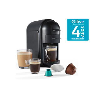 Imagen de Cafetera compatible con cápsulas Nespresso, Dolce Gusto y Senseo, QILIVE Q.5720 negro, presión 20bar.
