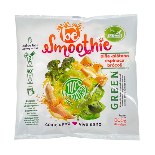 LA CUERVA Smoothie Green, mezcla de verduras y frutas 300 g.