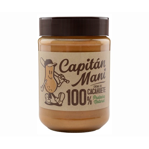 CAPITÁN MANI Crema cacahuete suave sin sal ni azúcares añadidos 340 g.