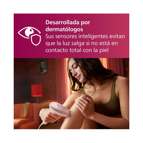 Depiladora luz pulsada IPL PHILIPS LUMEA BRI920/00, uso corporal, deslizamiento y flash, 5 niveles, sensor tono de piel..