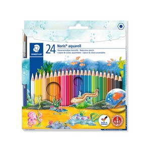 Imagen de 24 lápices de colorear acuarelables, con mina ABS (Anti-Break-System), Noris Aquarell STAEDTLER.