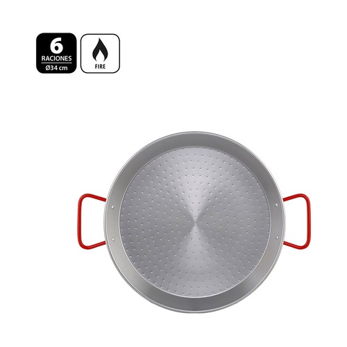 Paellera de acero pulido 34cm METALTEX.