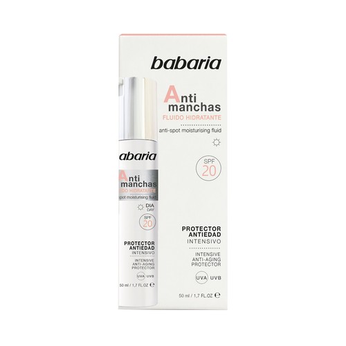 BABARIA Fluido hidratante antiedad con acción anti manchas BABARIA 50 ml.