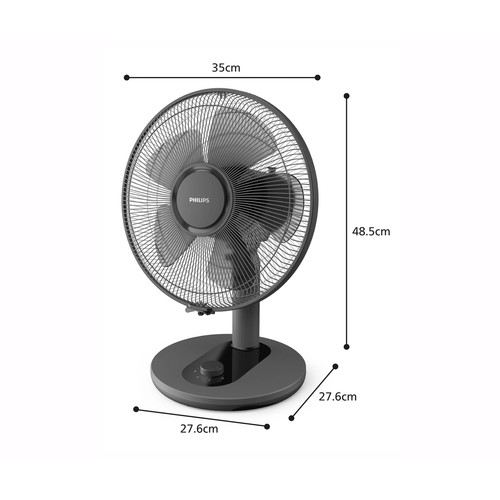 Ventilador de sobremesa PHILIPS CX1030/01, 3 velocidades, oscilante