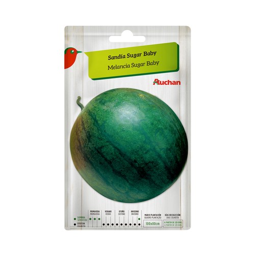 Sobre de semillas para sembrar sandias de la variedad Sugar Baby PRODUCTO ALCAMPO.