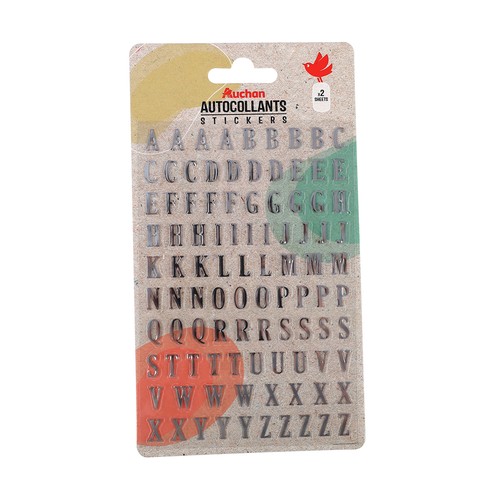 Pegatinas letras o números surtido, AUCHAN.