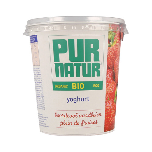 PUR NATUR Yogur con fresas ecológica PURNATUR 700 g.