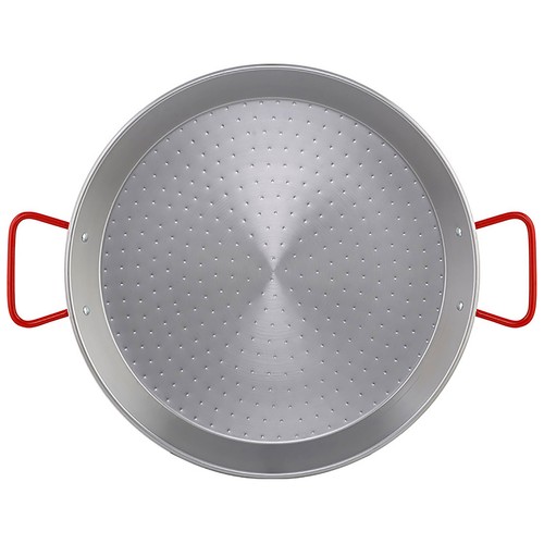 Paellera de acero pulido apta para cocinas de gas y de leña, 42cm. METALTEX.