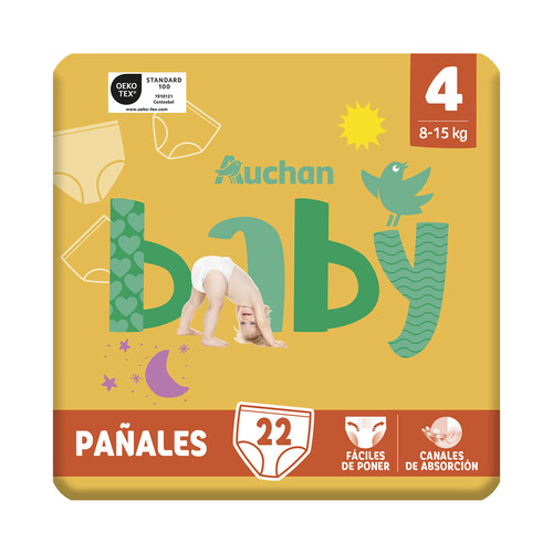 PRODUCTO ALCAMPO Baby Pants (braguitas) de aprendizaje talla 4 para bebés de 8 A 15 kilogramos 22 uds.