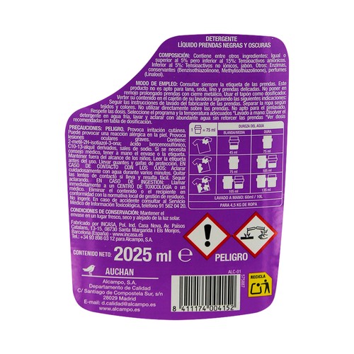 PRODUCTO ALCAMPO Detergente líquido ropa oscura 27 ds 2l.