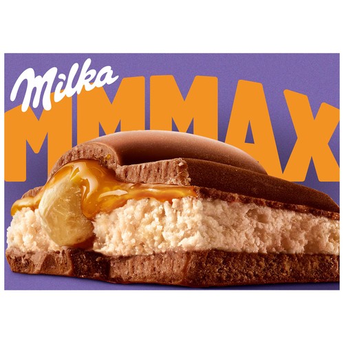 MILKA Chocolate con leche con avellanas y crema de caramelo tableta de 300 g.