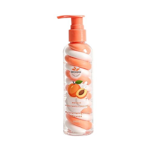 BECASAN Nature Mousse hidratante corporal con aroma a albaricoque o fresa 200 ml.