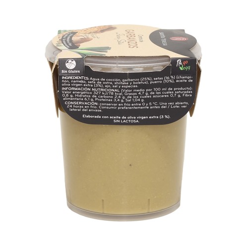 SANTA TERESA Crema de garbanzos con puerro y setas 400 ml.