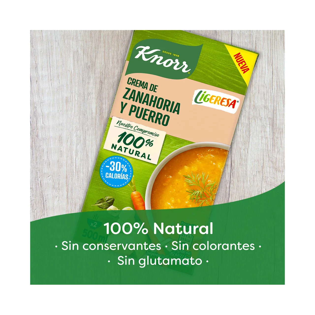 Ligeresa Crema de zanahorias y puerros 500 ml.
