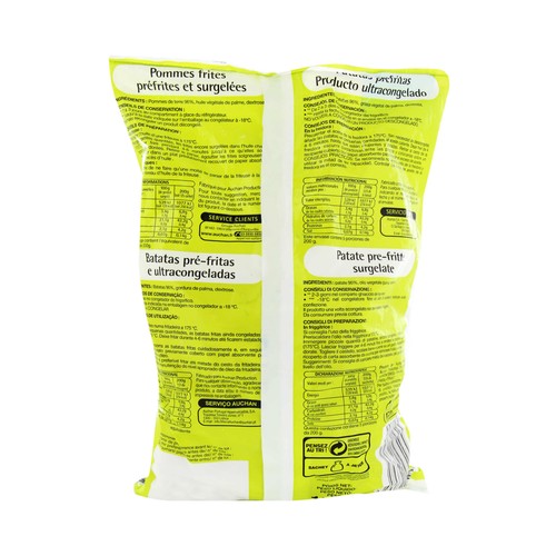 PRODUCTO ECONÓMICO ALCAMPO Patatas prefritas y ultracongeladas PRODUCTO ECONÓMICO ALCAMPO 1 kg.