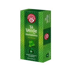 POMPADUR Cápsulas de té verde con hierbabuena 10 uds 32 g.