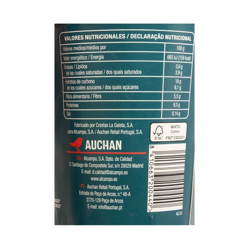 AUCHAN Protein+ Tarrina de helado de plátano y brownie proteico 500 ml. 270 g. Producto Alcampo