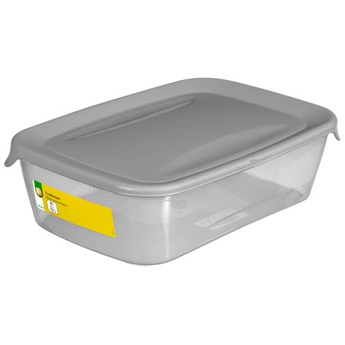 Recipiente hermético rectangular de plástico, 2 litros de capacidad, ACTUEL.