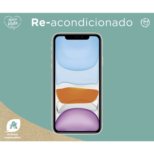Apple iPHONE 11 128GB blanco (REACONDICIONADO), 15,4cm (6,1").