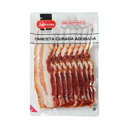 IGLESIAS Panceta adobada y curada cortada en finas lonchas IGLESIAS 80 g.