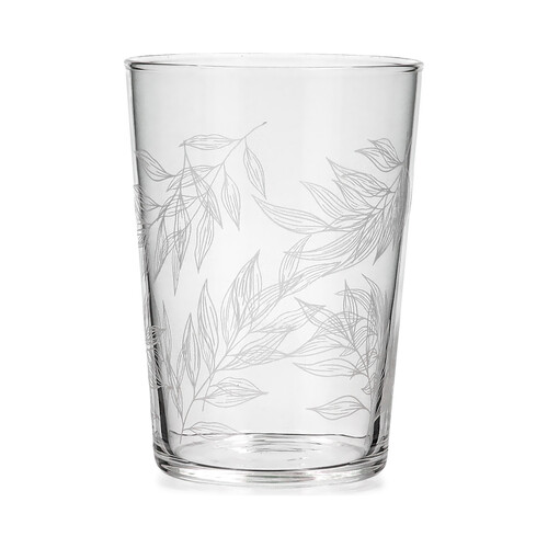 Vaso alto de vidrio transparente 0,53 litros, diseño Primavera con ramas, LUMINARC.