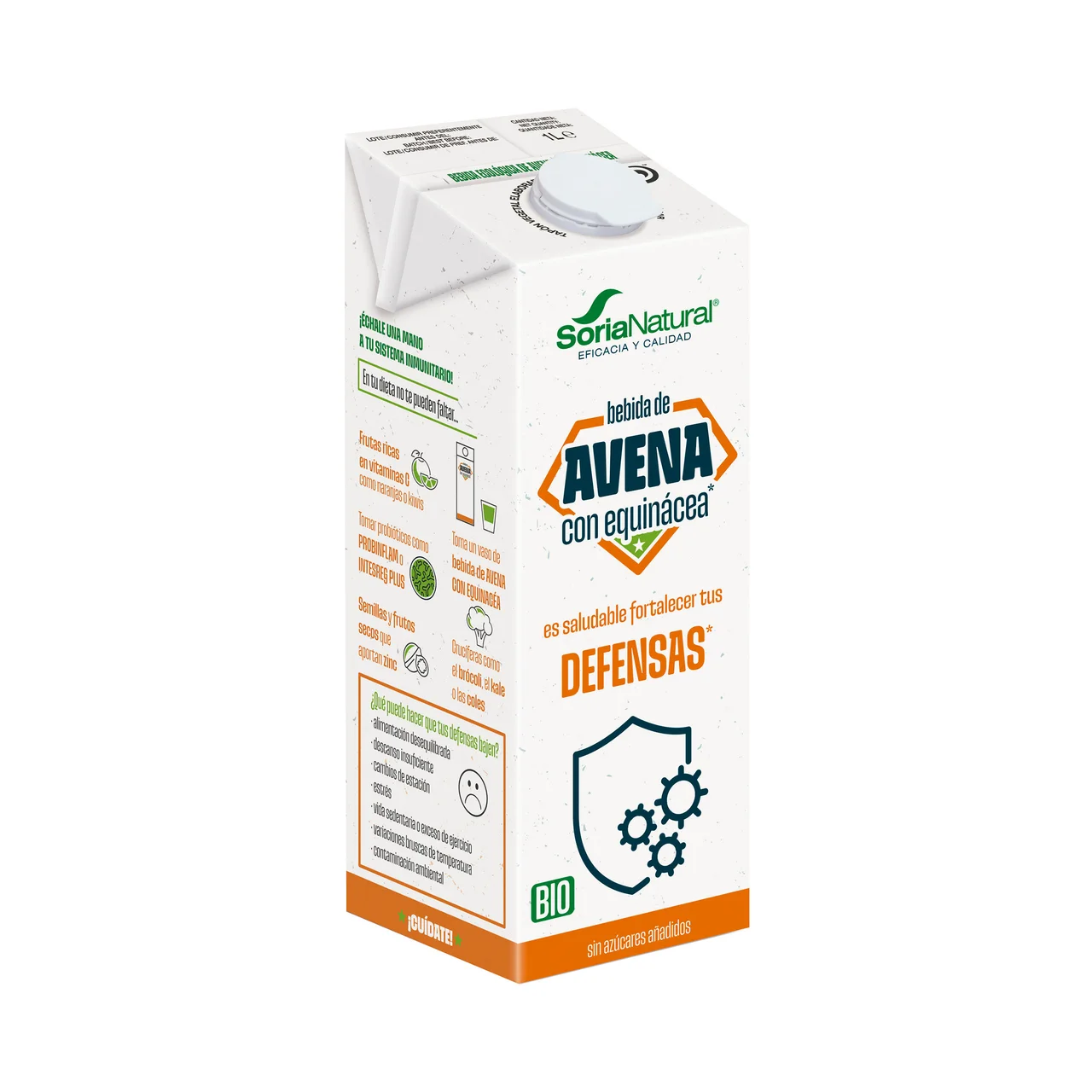 SORIA NATURAL Defensas Bebida vegetal ecológica de avena con equinácea 1 l