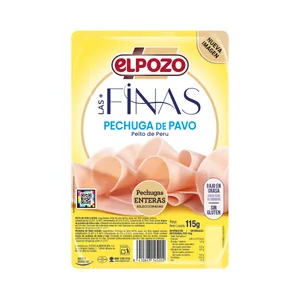 EL POZO Las + finas Pechuga de pavo cortada en finas lonchas 115 g.