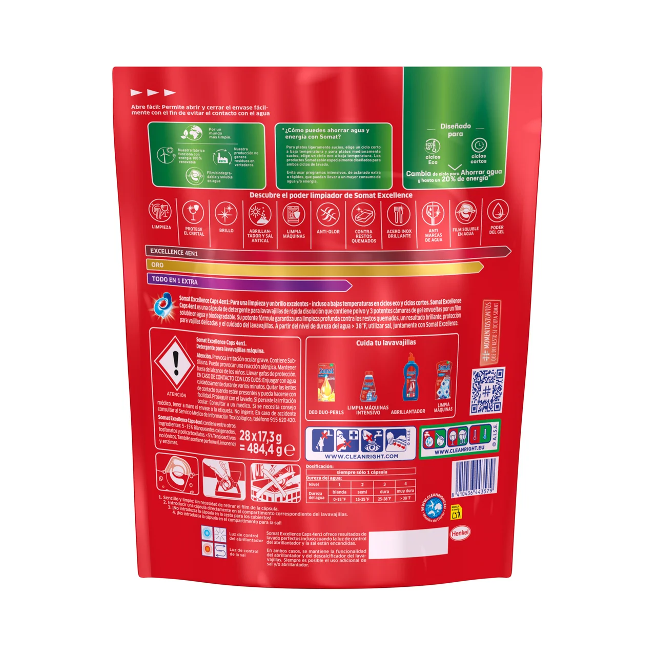 Excellence Detergente para lavavajillas en cápsulas con acción 4 en 1 28 uds.
