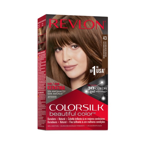 REVLON Colorsilk tono 46 Castaño dorado medio Coloración permanente sin amoniaco.