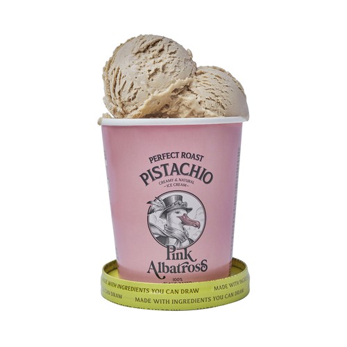 PINK ALBATROSS Tarrina de helado 100% vegetal con pistacho 480 ml.