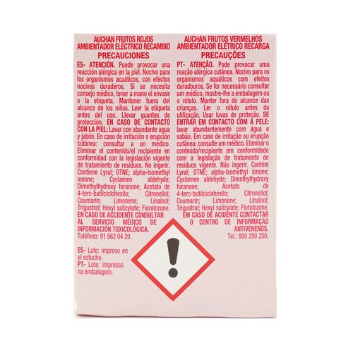 PRODUCTO ALCAMPO Ambientador eléctrico recambio frutos rojos 25 ml.