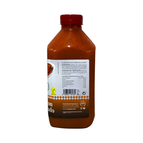 SUQUIPÁ Gazpacho 100% vegetal con de pimiento asado SUQUIPA 1 l.