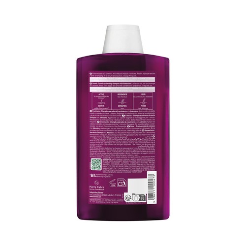 KLORANTE Crecimiento Champú acelerador del crecimiento, para cabello debilitado en crecimiento 400 ml.