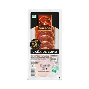 NAVIDUL Caña de lomo cortada en finas lochas, elaborada sin gluten NAVIDUL 40 g.
