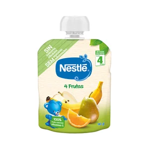 NESTLÉ Bolsita de fruta (plátano, pera, manzana y naranja) a partir de 4 meses NESTLÉ 90 g.