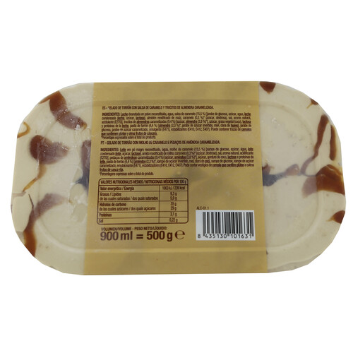 AUCHAN Tarrina de helado de turrón 850 ml. Producto Alcampo