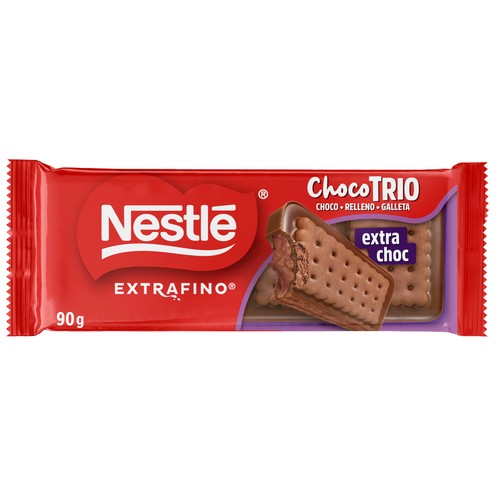 NESTLÉ Chocolate trío extrachoc extrafino 90 g.