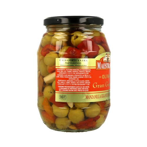 MAESTRANZA Aceituna aliñada manzanilla sin hueso 570 g.