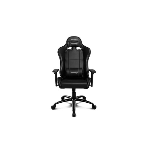 Silla gaming DRIFT DR200 negro, almohadilla lumbar, reposabrazos ajustables.