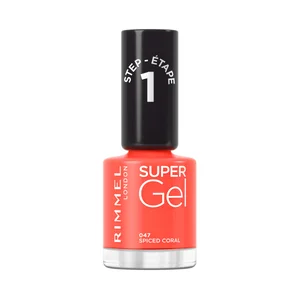RIMMEL Super gel tono 047 Spiced coral Laca de uñas de larga duración, acabado efecto gel.