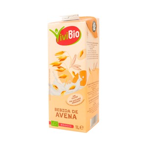 Vivibio Bebida Vegetal de Avena Ecológica, sin Azúcares Añadidos 1 L. 1000 ML