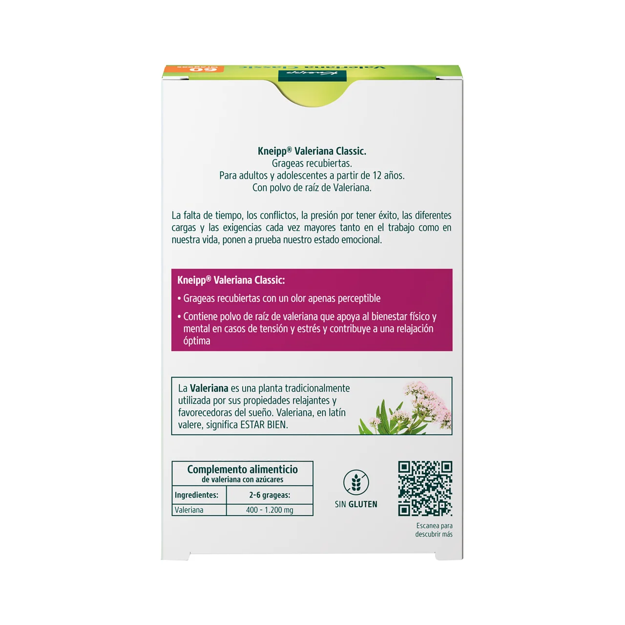 Classic Complemento alimenticio a base de polvo de raíz de Valeriana 60 uds.