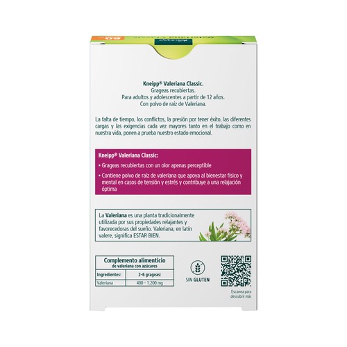KNEIPP Classic Complemento alimenticio a base de polvo de raíz de Valeriana 60 uds.