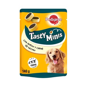 Imagen de PEDIGREE Bocaditos con sabor a queso y buey para perros PEDIGREE TASTY BITES 140 g.