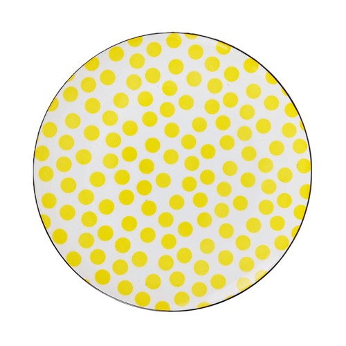 Plato llano 24cm porcelana, decorados geométrico para comidas. ACTUEL