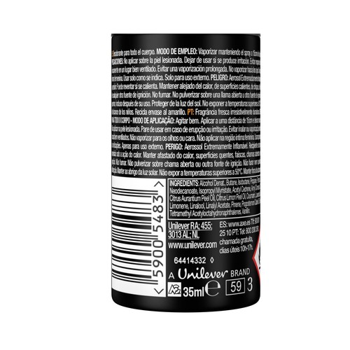 AXE Dark temptation Desodorante en spray para hombre con protección anti transpirante hasta 48 horas 35 ml.