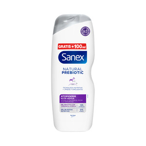 SANEX Atopiderm nutri repair Gel nutritivo para ducha o baño, para pieles reactivas con tendencia atópica 700 ml.