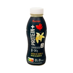 Imagen de AUCHAN Protein + Bebida lactea de vainilla, sin grasa ni azúcares añadidos y con alto contenido en proteína 330 ml. Producto Alcampo