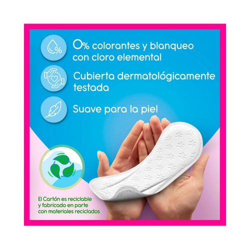 CAREFREE Flexiform Salvaslips transpirables, sin fragancia para todo tipo de bragitas 30 uds.